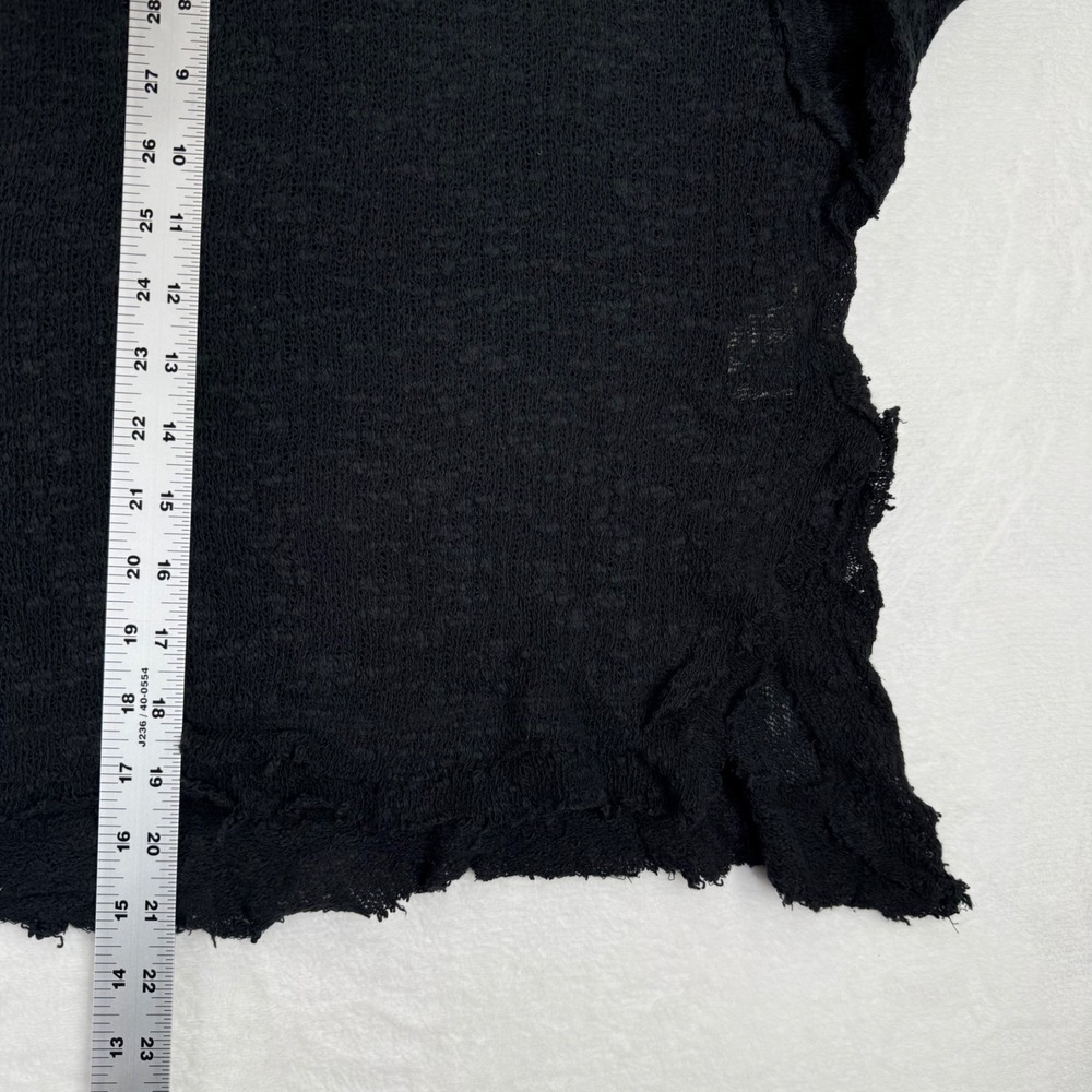 We The Free Free People Black Cotton Cropped Oversized Knit Sweater Large - Picture 4 of 8